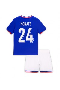 Fotbalové Dres Francie Ibrahima Konate #24 Dětské Domácí Oblečení ME 2024 Krátký Rukáv (+ trenýrky)